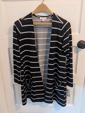 LuLaRoe Caroline Cardigan, size S, new with tags, black & white stripped